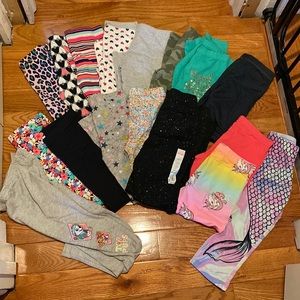 NWOT and nwt lot of 14 leggings and 3 capris size 7